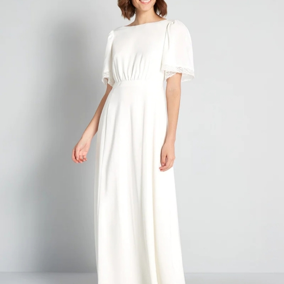 NWT - Size 10 ModCloth White Dress - Lace You Down the Aisle - Picture 4 of 9